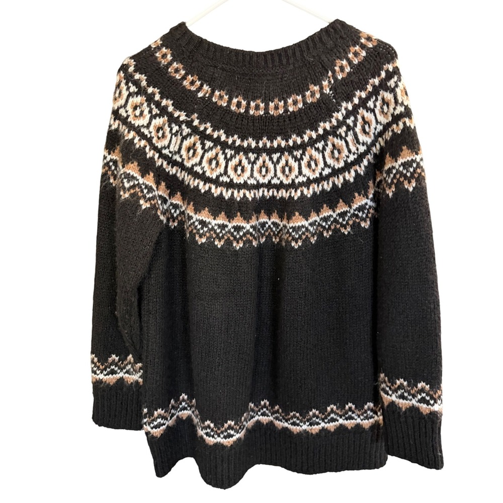 NEW Calvin‎ Klein Faire Isle Raglan Sweater Womens L Holiday Cozy Warm Grandma - Picture 2 of 10